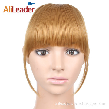 Synthetic Hair Neat Bangs Extensions Clip On Fringes